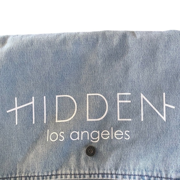 HIDDEN LOS ANGELES Denim Maxi Tote Bag Messenger Bag Blue Minimalist 11x15 - Picture 13 of 13